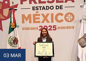 Estudiante del TecNM recibe la Presea "José María Luis Mora", máximo reconocimiento del Estado de México